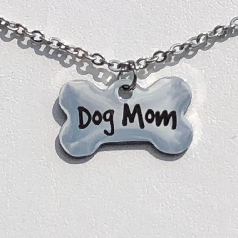 Dog Mom Fur Baby Mother’s Day Stainless Steel Charm Chain Necklace NWT
